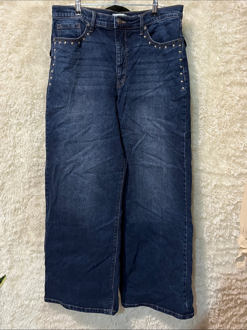 Nine West Dark Blue Bootcut Jeans with Stud Accents
